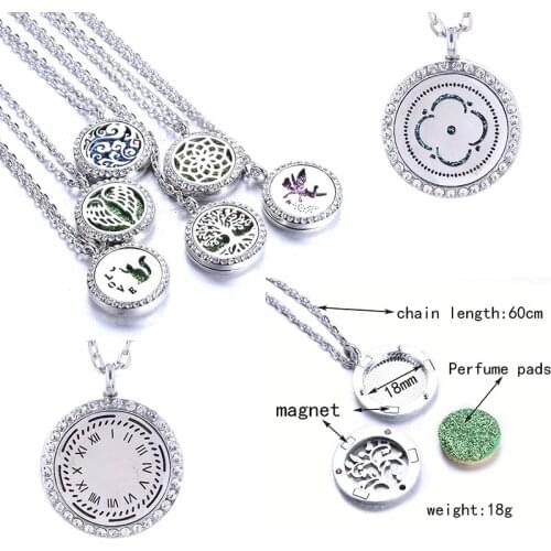 Cat Butterfly Aroma Locket Necklace Magnetic Stainless Steel Aromatherapy Essential Oil Diffuser Perfume Locket Pendant Jewelry