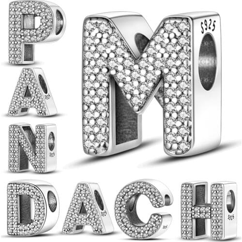 CodeMonkey 100% Real 925 Sterling Silver Letter Alphabet A-Z Charm Name Bead Fit Original Bracelet Pendant Jewelry CMC030