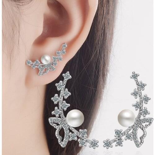 Fashion Female Butterfly Jewelry 925 Sterling Silver Bowknot Tie Long Tassel Pearl Earrings for Women Pendientes Oorbellen
