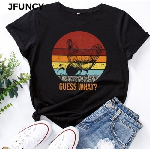 JFUNCY100% Cotton Women T Shirt Short Sleeve T-shirts Female Printing Graphic Tees Women Plus Size Harajuku Shirts Top