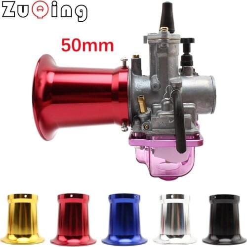 ZuQingMotor - Motorcycle 50mm Carburetor air filter Cup Collecting Cup Horn Intake Cup For PE 28 30mm PWK 21 24 26mm
