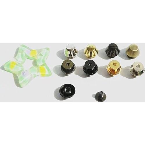 XUNZHE 20Pc 10*6mm Mini Metal Round Arc Surface Screw Rivets DIY Handmade Leather Bag Decoration Bottom Buckle Foot Bucket Screw