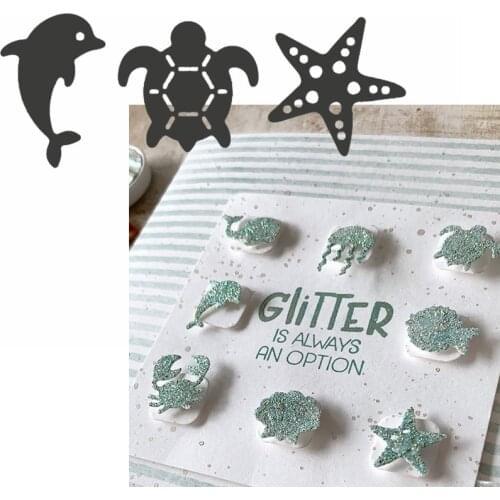 Cute Dolphin Turtoise Starfish Metal Cutting Dies Sea Animals Die Cuts For Card Making DIY Decoration New 2019 Crafts Cards