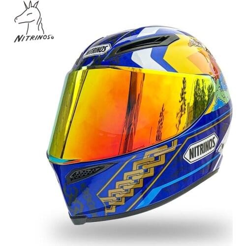 Full Face Motorcycle helmet Marss BLUE cool helmet with big spoiler big tail helmet Riding Motocross Racing Motobike Helmet