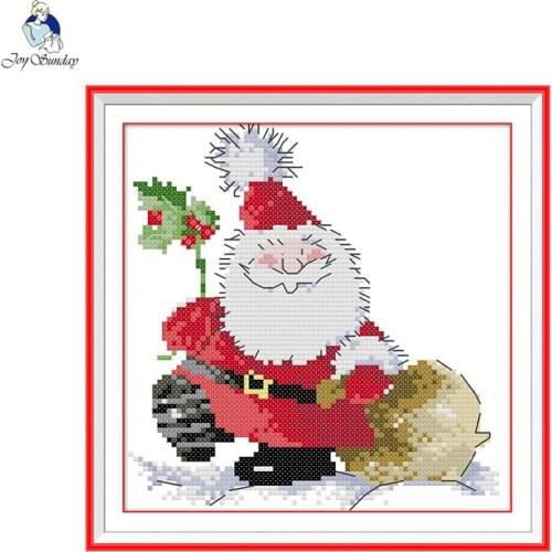 Joy Sunday Santa Claus 4 Counted Cross Stitch DMC 11CT 14CT Christmas Cross Stitch Kits Handmade Embroidery Home Decor
