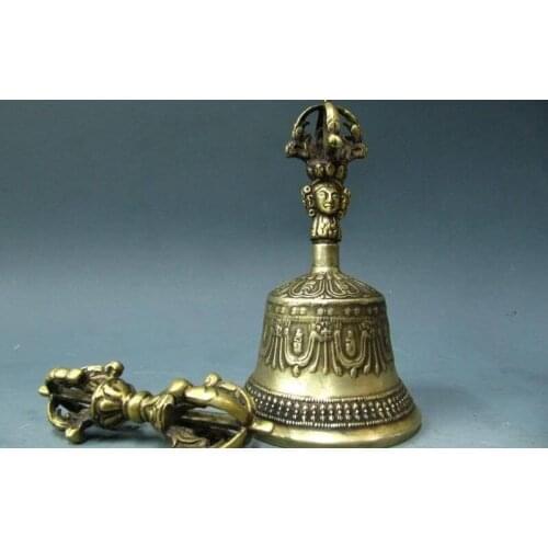 7"Tibetan Buddhism Bronze made Ghanta and Vajra Set