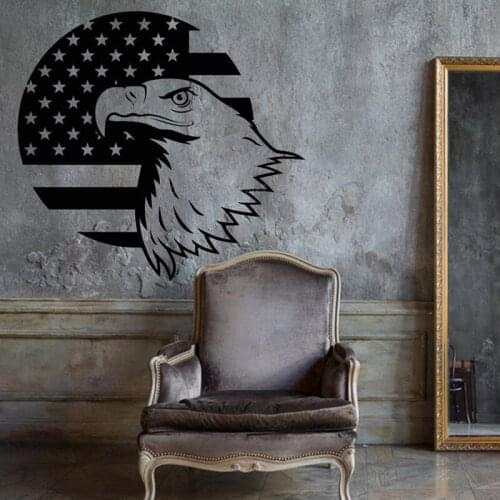 Wall Decal Bald Eagle US Symbol USA Flag Patriotic Unique Decal A13-096