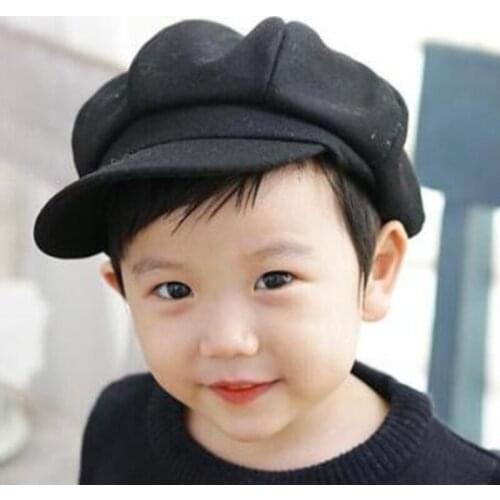 YOYOCORN New wool British retro octagonal hat autumn and winter literature versatile warm painters hat childrens hat Japanese