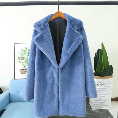 2019 new faux rabbit fur coat short coat