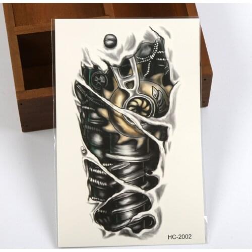 New 3D Simulation Manipulator Black Arm Flower Tattoos, Waterproof Temporary Large Tattoo Sticker Sexy Body Paint Art