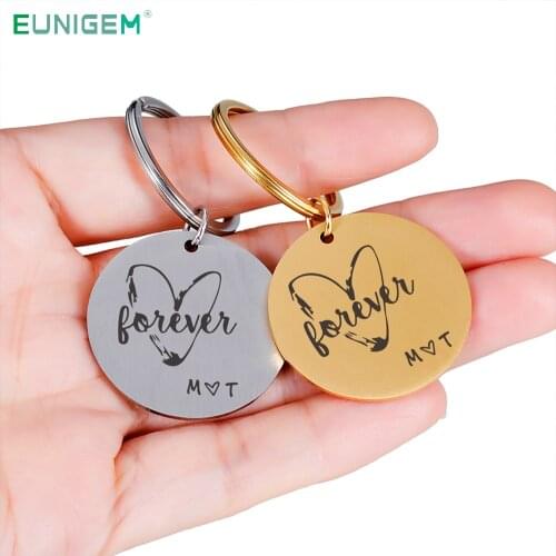 Initials Letters Personalized Keychain Custom Key Chains Accessories for Boyfriend Girlfriend Couple Love Anniversary Gifts