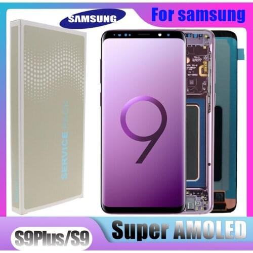 ORIGINAL SUPER AMOLED LCD With Frame for SAMSUNG Galaxy S9 Display S9+ Plus Display G960 G965 Touch Screen Digitizer Replacement