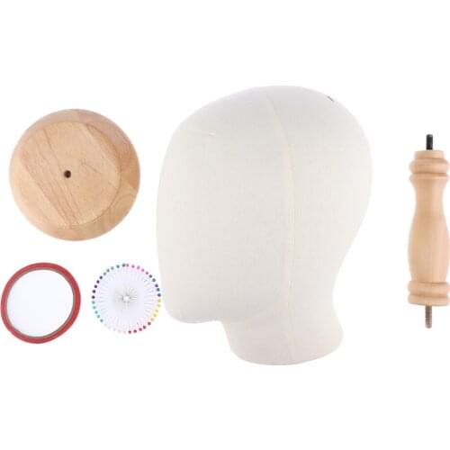 Wig Making Canvas Mannequin Head for Hats Jewelry Wigs Display with Stand