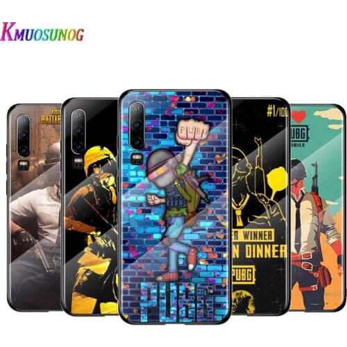 Popular Games PUBG For Huawei P40 P30 P20 P10 Pro Plus Lite 5G 2019 Tempered Glass Cover Shell Luxury Phone Case