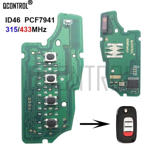 QCONTROL 4 Button Car Remote Key Circuit Board 315MHz 433MHz for Mercedes Benz Smart Fortwo 453 Forfour 2015 2016 2017