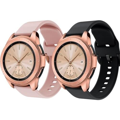 Silicone Replacement Wristbands Accessory For Samsung Galaxy Watch active 42mm 20mm Running Sport Watch band Soft Silicone strap