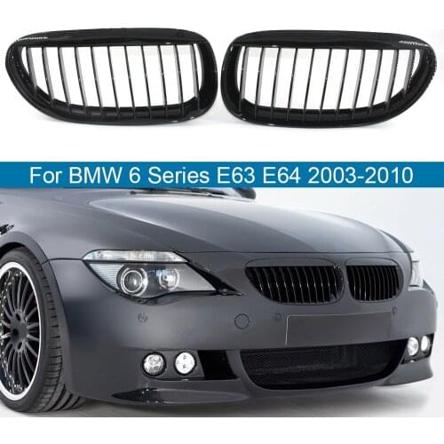 1 Pair Car Front Bumper Hood Kidney Grilles Replacement Grill For BMW 6-Series E63 E64 M6 2Door 630i 640i 650i 645ci 2004-2010