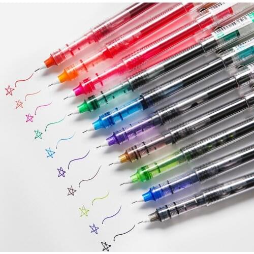 1pcs Diamond Transparent Ink Pen Free Liquid Color 0.5mm Ballpoint Fine Pens for Writing Signature Drawing School Supplies A6002