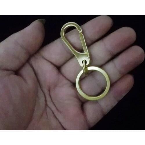 Handmake Thickened Copper Keychain Creative retro pure brass buckle Ring classic car Key ring gift