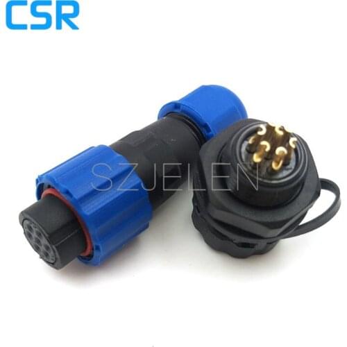 SD13, Outdoor waterproof camera power cable 7-pin panel mount connector, LED power supply cord connector 7-pin. IP68