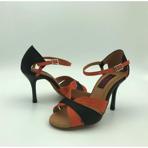8.5cm heel Latin Dance Shoes For women Salsa shoes pratice shoes comfortable latin shoes 6295BR low heel high heel available
