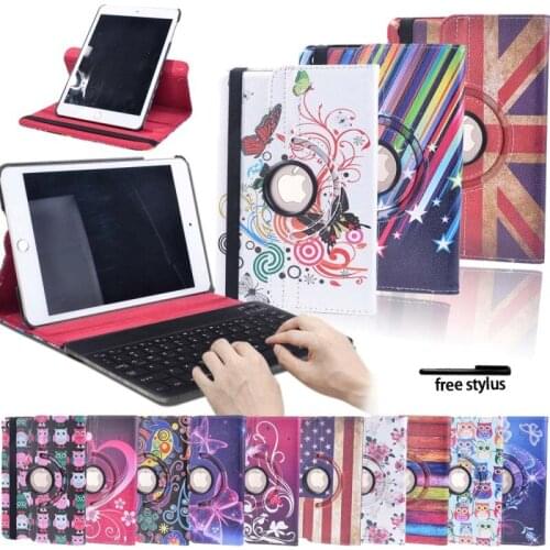 KK&LL For iPad mini 1/2/3 - Tablet smart cover Rotating 360°with Auto Wake Up Sleep Leather Flip Stand Case+Bluetooth keyboard