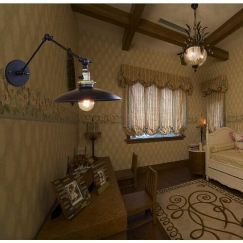 Loft Style Swing Arm Band Switch Edison Wall Sconce Bedside Wall Lamp Industrial Vintage Wall Light Fixtures For Home Lighting