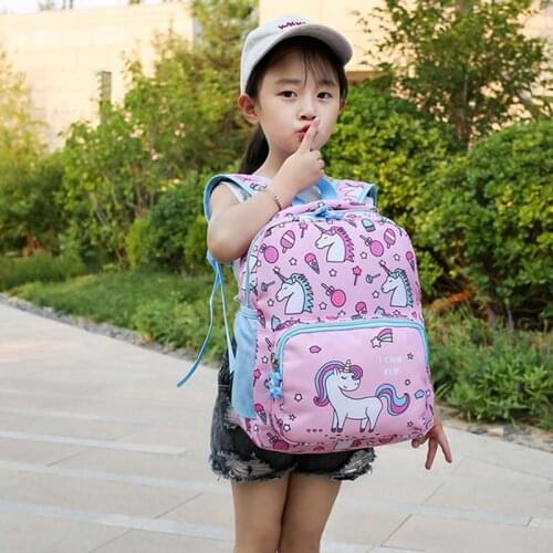 1 PC Unicorn Printed School Bag For Kids Girls Cartoon Unicorn Backpack Children Waterproof Oxford Cloth School Bag Dropship New