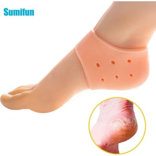 2pcs Silicone Foot Heel Protectors Plantar Fasciitis Inserts Heel Pads for Cracked Dry Achilles Heel Pain Relief Reusable Z23601