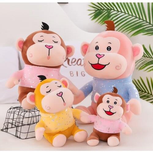 Zqswkl 25/35/40/50cm monkey plush toy doll childrens birthday gift soft christmas toys for car cute things decorative pillows
