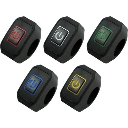 1pc 22mm Motorcycle Handlebar Switch Momentry Buttton For Electric Control with LED Red,Gold,Blue,White and Green