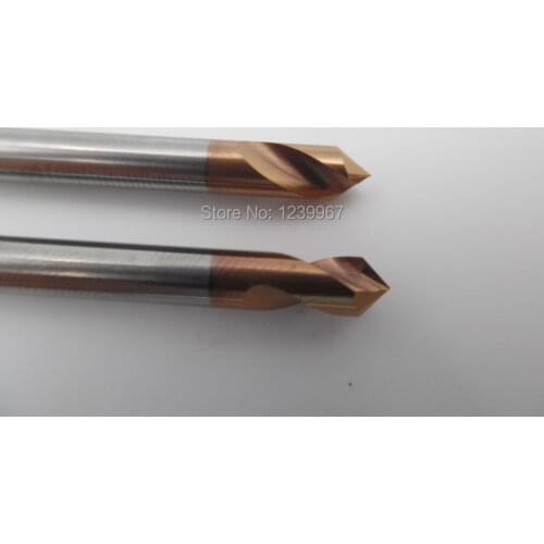 10pcs 4mm Dia 90Degree Carbide Chamfer Mill 2Flutes HRC65 with Coating New CNC