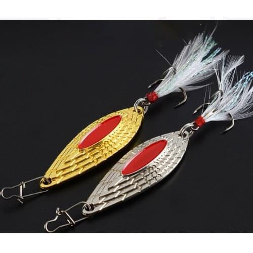 2pcs Gold Silver 3/6/10/15g Brand Spoon Fishing Lure 3 Hooks Hard Fishing Spoon Lure Metal Jigging Lure Baits