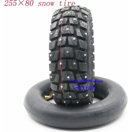 255x80 10 inch Cross Country Anti Skid Steel Studs Tire Tire Winter Snow Tyre 255*80 For Speedual Grace 10 Zero 10x Kugoo M4 Pro