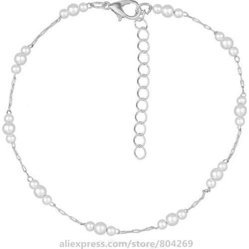 300pcs/lot Latest Design Fashion Women Alloy Anklets Pearl Beach Foot Jewelry Anklet Bracelets Wholesale Factory Price