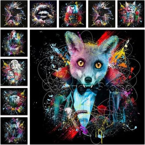 New Diamond painting Animals Fox orangutan cat dog beauty 5D DIY Full Square Drill embroidery Cross stitch 3D mosaic Drawing 753