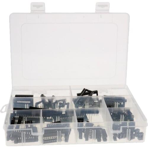 100 Pieces IC Sockets Connector Assortment 6/8/14/16/18/24/28/40 Pins