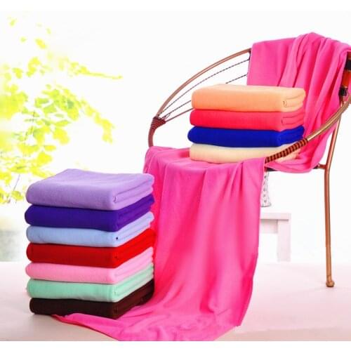 Best Quality Large Size Absorbent Microfiber Fleece Bath Towel Shower Spa Simple 70*140cm