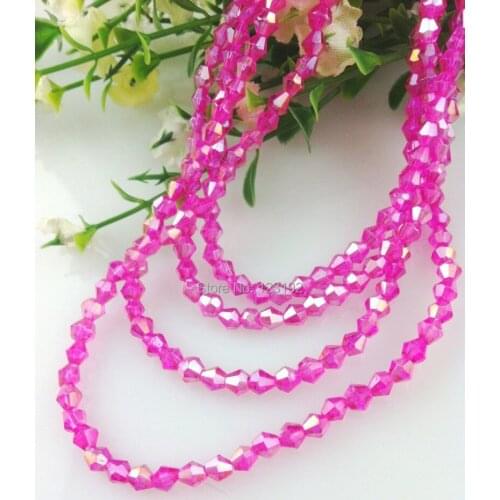 6mm Crystal Beads, Wholesale 500Pcs/lot Hot Pink AB Bicone Crystal Loose Beads Of Jewelry Making Free Shipping