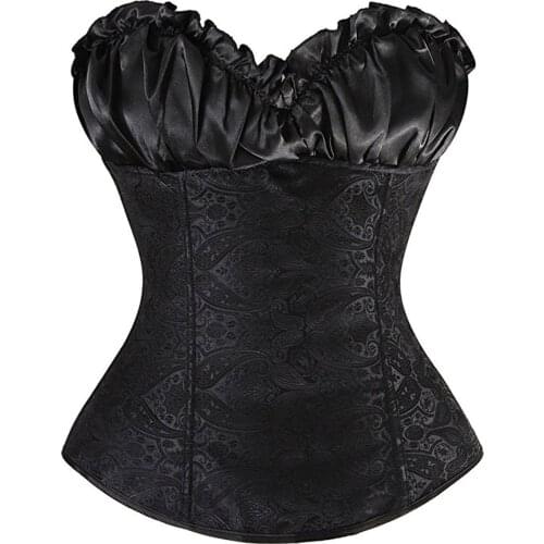 Bustier Corset Women Vintage Beige Gothic Black Lace Up Steampunk Bandage Tight Body Shaping Sexy Tops Retro Corselet Corsets