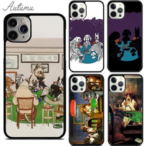 Dogs playing poker Phone Case for iPhone 11 12 Pro Max mini X XR XS SE 2020 5 6S 7 8 Plus Samsung Galaxy S8 S9 S10 Cover shell