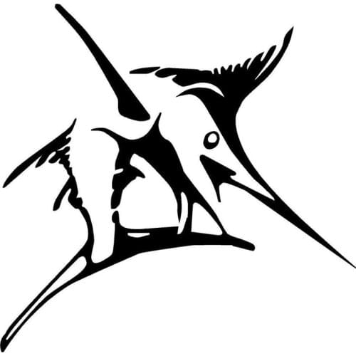 14*13.7CM Marlin Fish Animal Window Decorative Stickers Car Styling Personality Cartoon Accessories