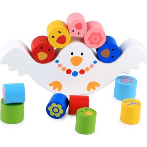 Montessori Wood Birds Balance Game Kids wooden Educational Toys For Children Wooden Toys Balancing Blocks Baby Children Gifts