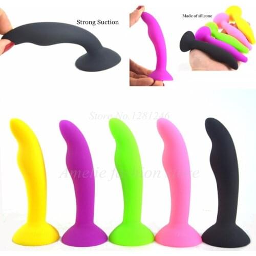 FAAK cheap fluorescent silicone anal plug dildo mini butt plug anal sex products G spot stimulate masturbator suction sex shop