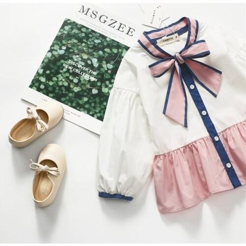 Tonytaobaby Spring New Girl Baby Girls Temperament Girls Heart Bow Pure Cotton Blouse Girls Blouse