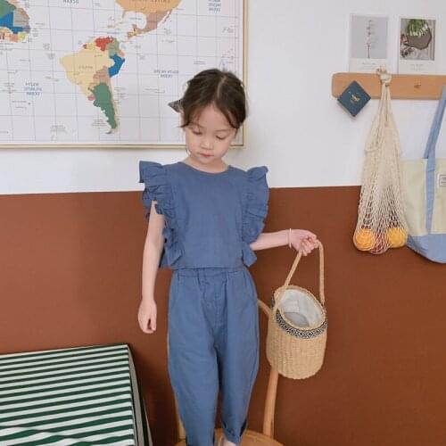 Kids summer dress girls set 2019 fashion baby girls wear short-sleeved shirt + pants 2 pieces childrens sportswear