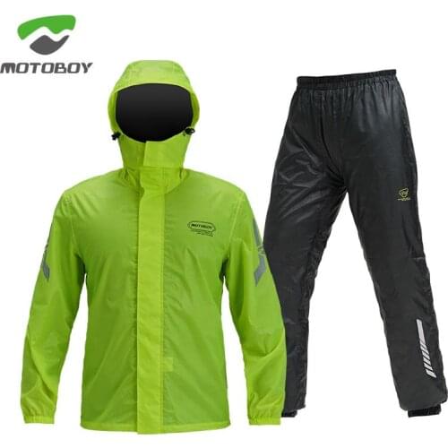 MOTOBOY Rainproof Jacket and Pants Outdoor Camping Sport/ Motorcycle Waterproof Riding Raincoat Set/ Stylish Cool Yellow Black P