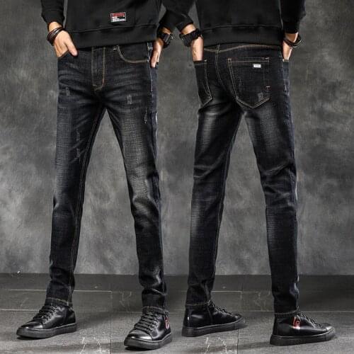 Men Jeans Pants Denim Fashion Desinger Black Blue Stretch Slim Fit Jeans for Man Streetwear Cowboys Hiphop calca masculina