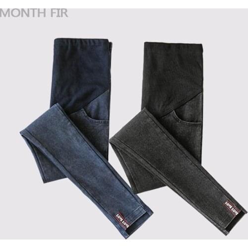 Letter High elasticity Maternity Jeans For Pregnant Women Fashion Denim Pencil Pants Clothes Belly Maternity Pregnancy Leggings