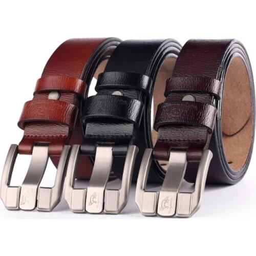 Personalized Fashion Mens Leather Belt Business Belt Mens Two-Layer Leather Soft Belt